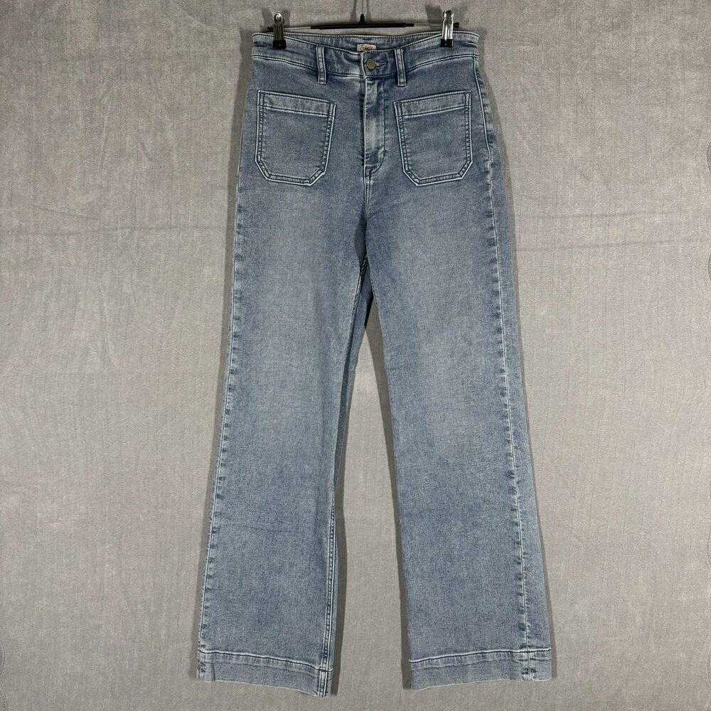 Faherty Stretch Terry Patch Pocket Pant Womens 29 Blue Flare Comfort